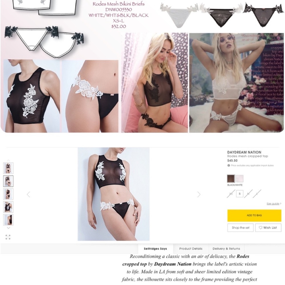 NWT REVOLVE Daydream Nation Jackie Rodes Mesh Bra With Appliqués Size XSmall - Picture 12 of 14
